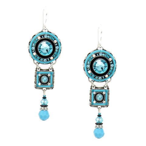 Turquoise La Dolce Vita 3 Tier Earrings by Firefly Jewelry