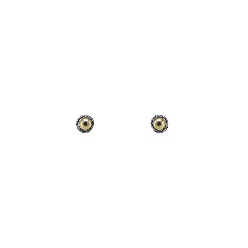 Sterling Silver Rope Detail and 22k Gold Center Post Earrings
