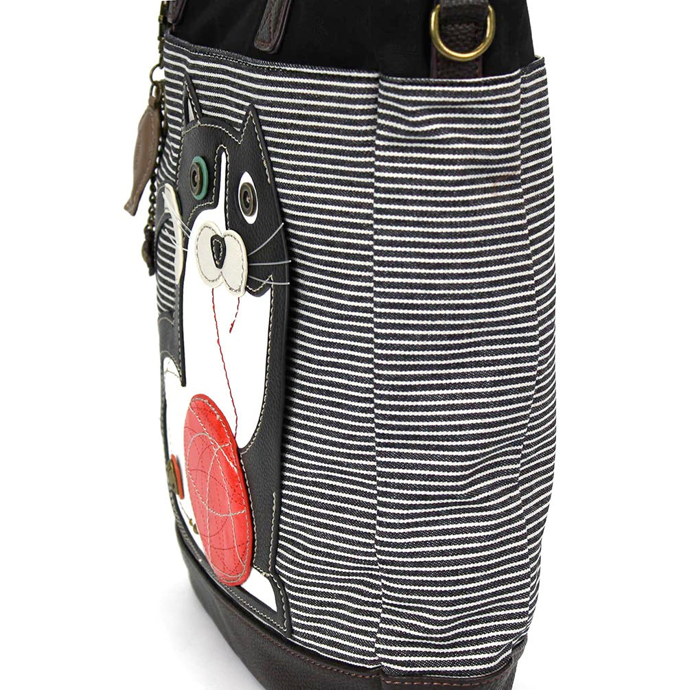 Fat Cat Work Tote in Black Stripe