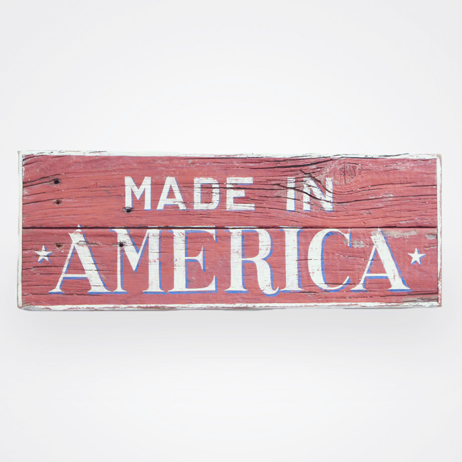 MADE IN AMERICA WOODEN Americana Art - RED - - 26.5" x 10"