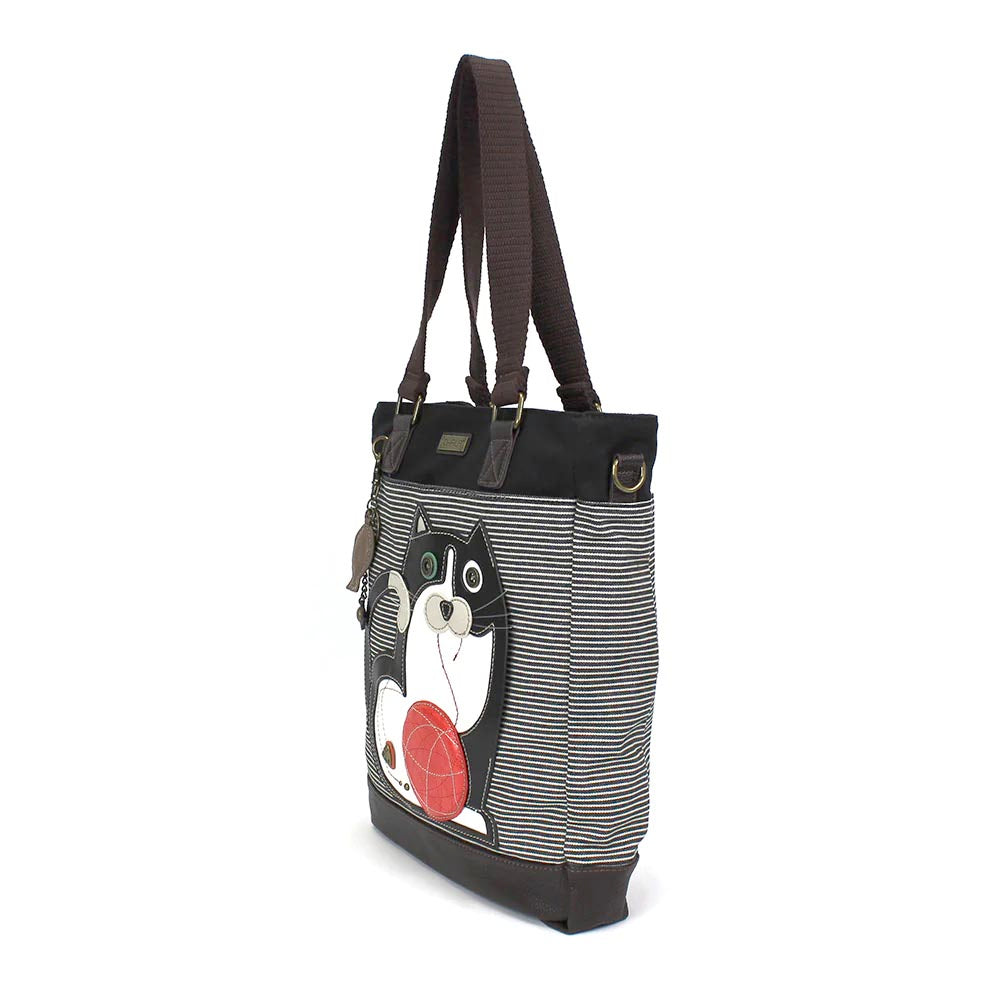 Fat Cat Work Tote in Black Stripe