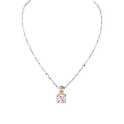 Pink Beijos Cor 10mm Round Cut Pendant Necklace by John Medeiros