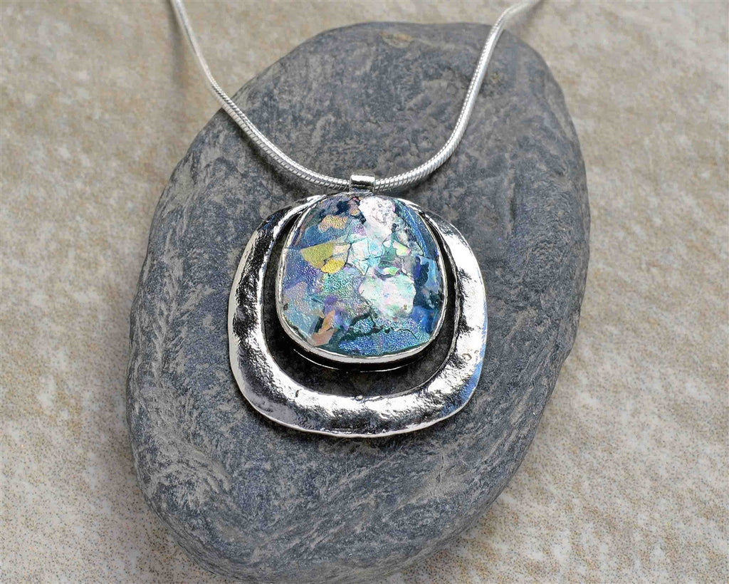 Square Roman Glass Necklace
