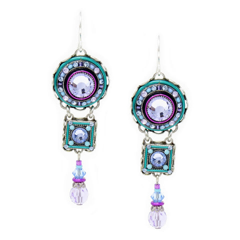 Lavender La Dolce Vita 3 Tier Earrings by Firefly Jewelry