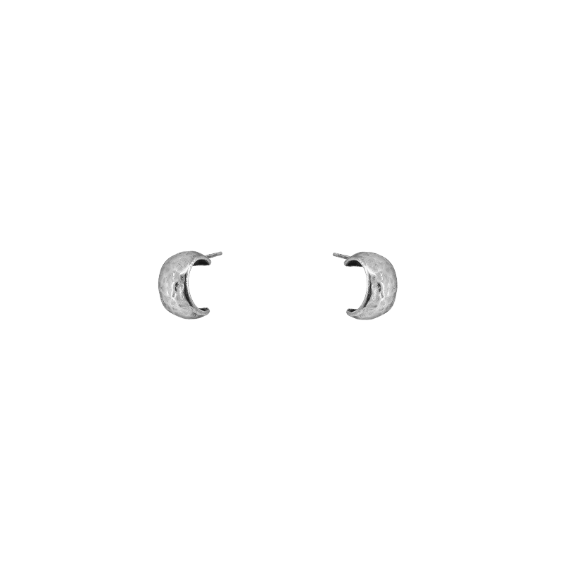 Sterling Silver Small Hammered Hoop Earrings