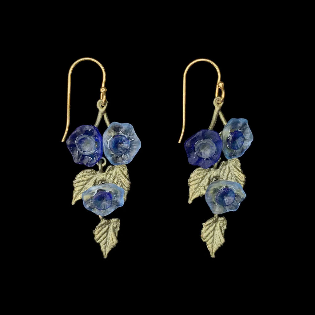 Morning Glory Dangle Wire Earrings by Michael Michaud