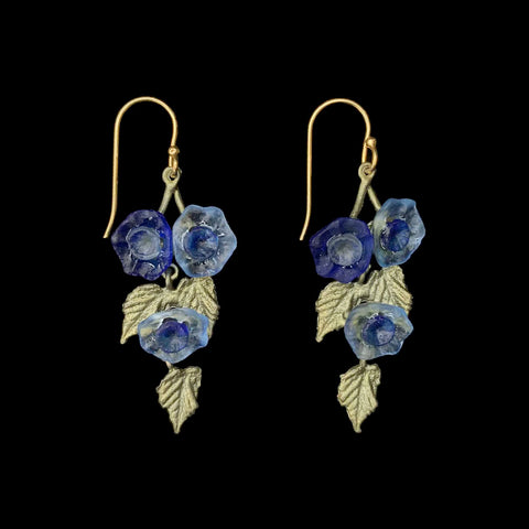 Morning Glory Dangle Wire Earrings by Michael Michaud