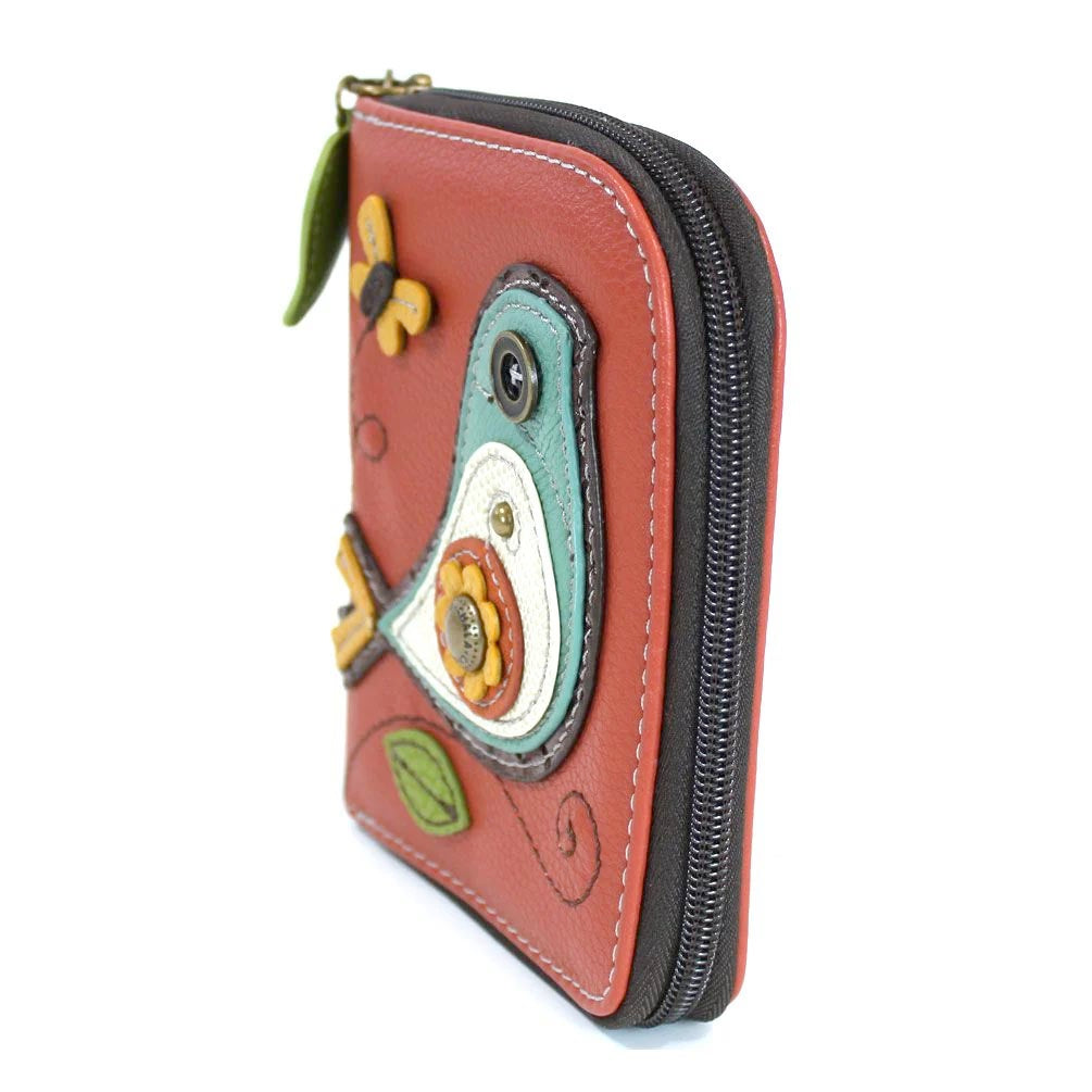 Bird Gen II Zip-Around Wallet in Brick Red