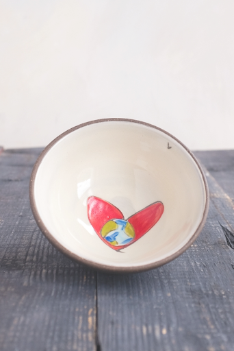 Love Rules Hand Painted Ceramic Small Bowl