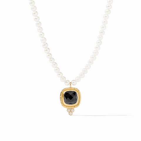 Tudor Delicate Necklace in Obsidian Black by Julie Vos
