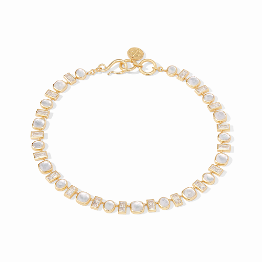 Antonia Tennis Necklace in Iridescent Clear Crystal by Julie Vos