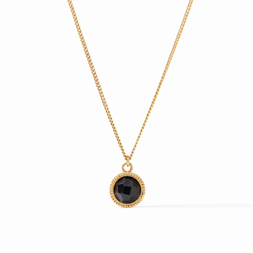 Fleur&shy;-de-&shy;Lis Solitaire Necklace in Obsidian Black by Julie Vos