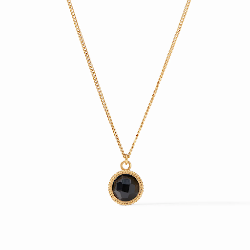 Fleur­-de-­Lis Solitaire Necklace in Obsidian Black by Julie Vos