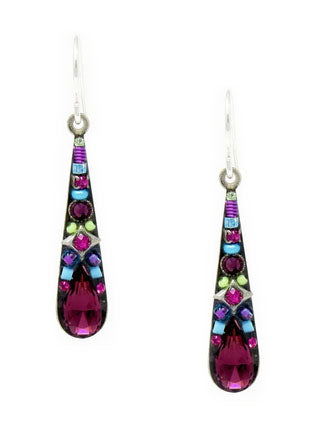 Amethyst Camelia Medium Drop Earrings by Firefly Jewelry