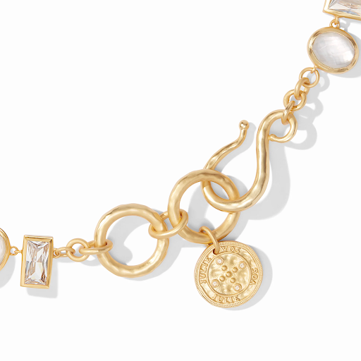 Antonia Tennis Necklace in Iridescent Clear Crystal by Julie Vos