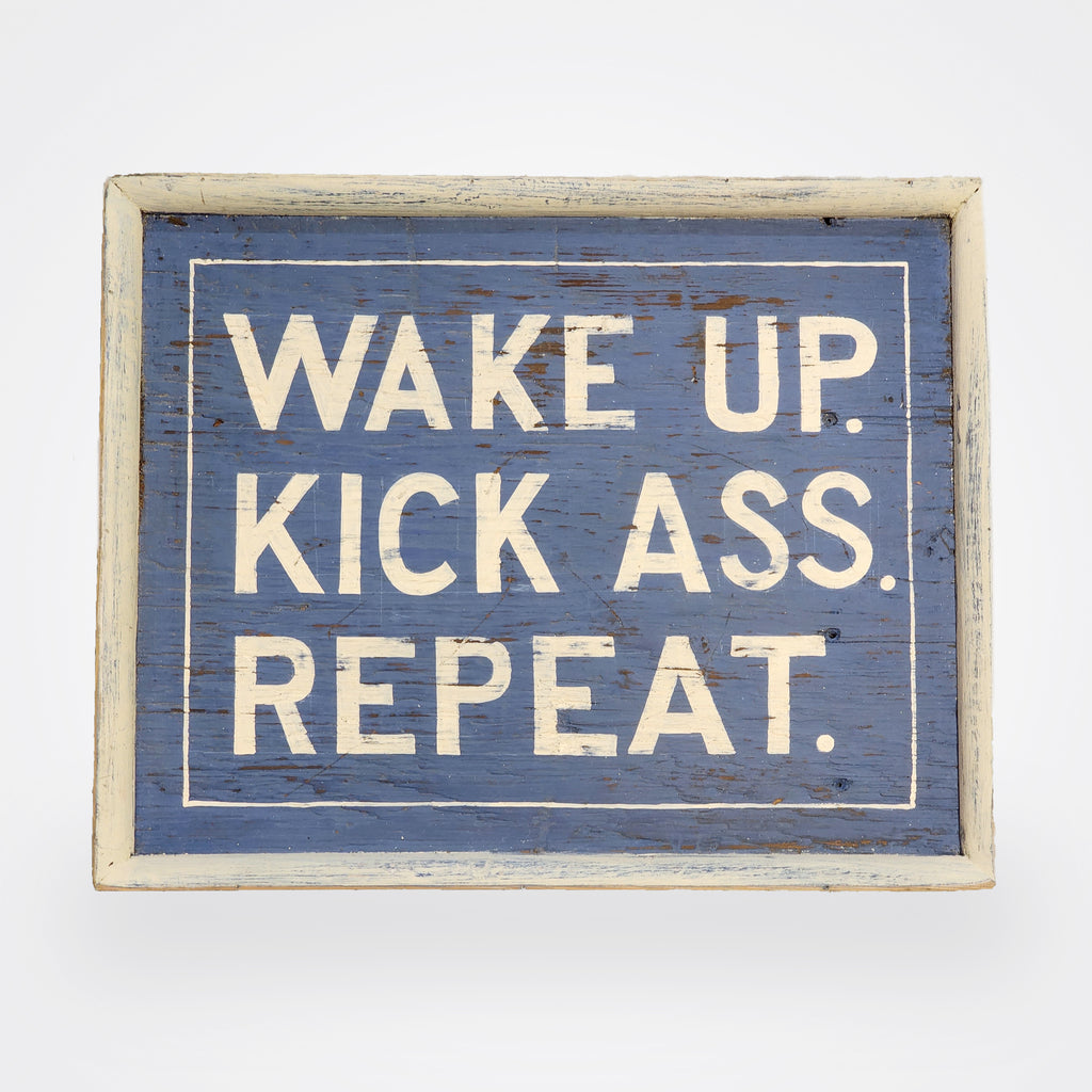 Wake Up Kick Ass Repeat Small Americana Art - Available in Multiple Colors