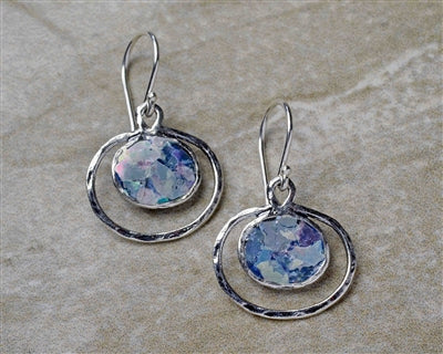 Gleaming Lake Roman Glass Earrings