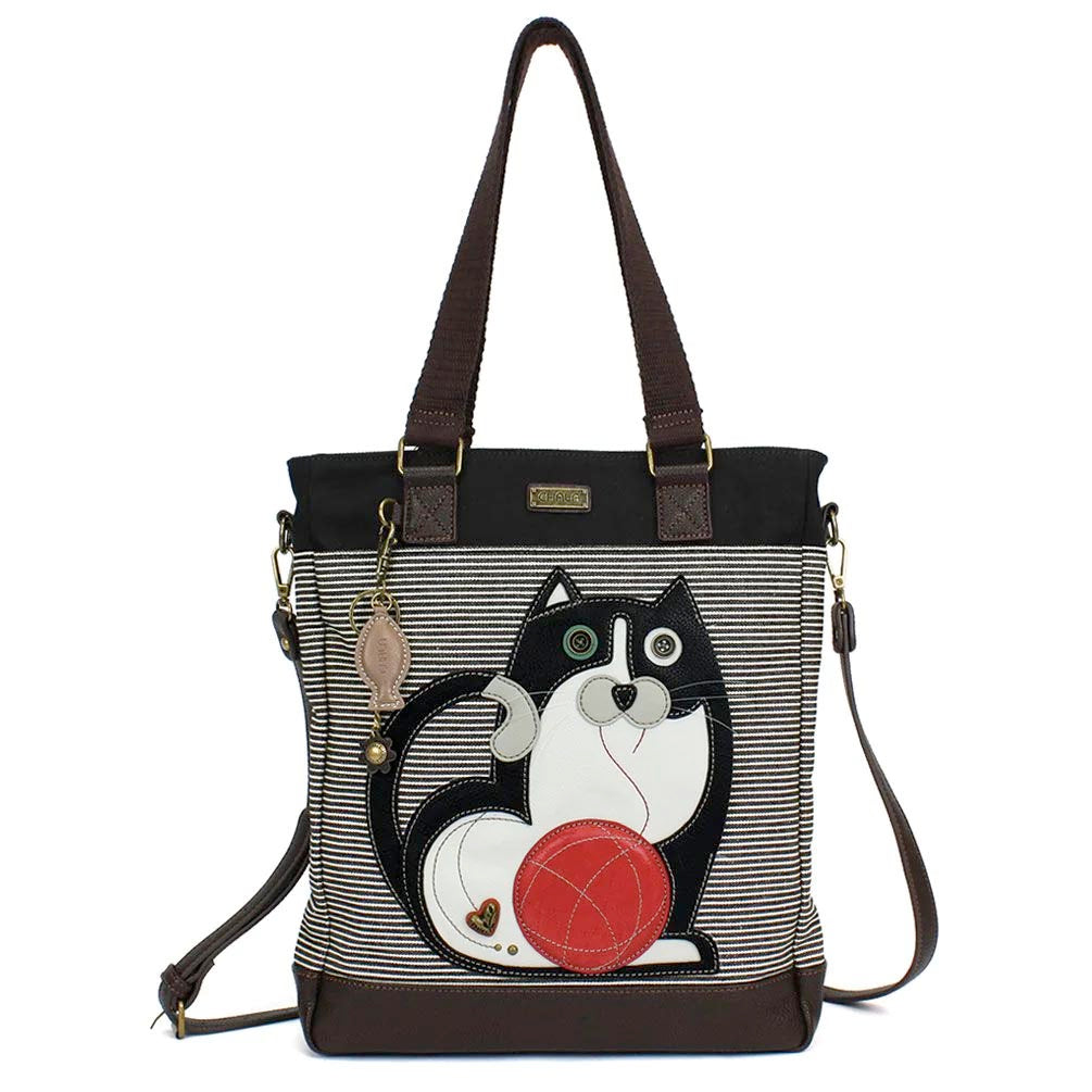 Fat Cat Work Tote in Black Stripe