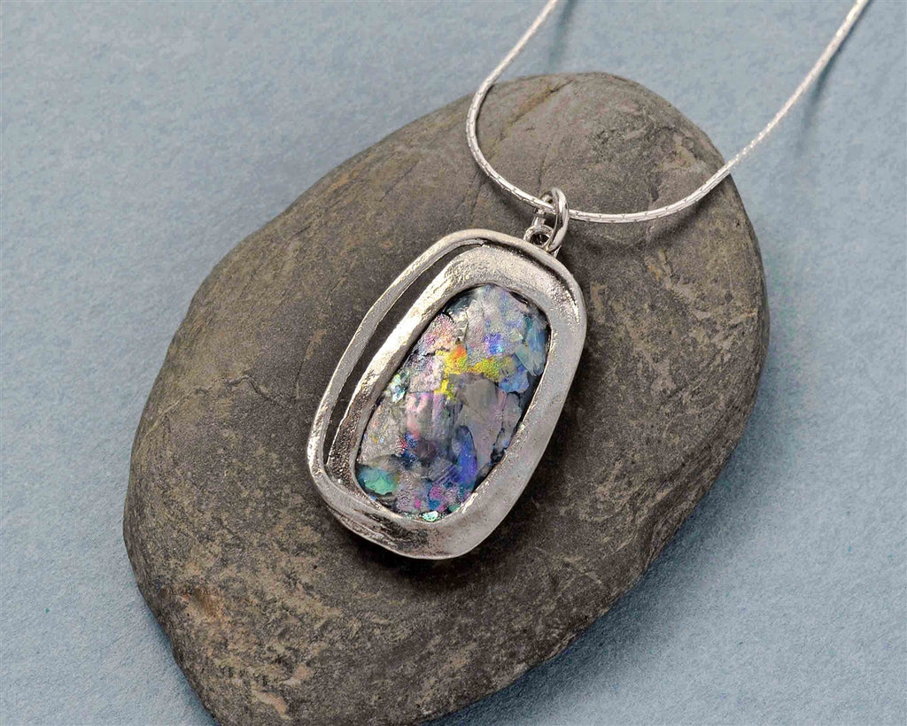 Rectangle Roman Glass Necklace