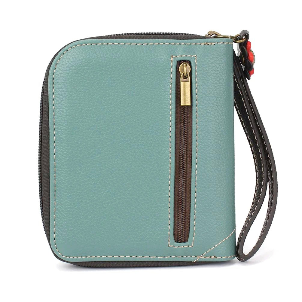 Bicycle Zip-Around Wallet in Teal