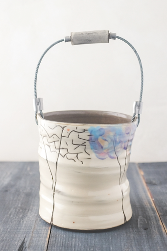 Seasons Hand Painted Ceramic Large Bucket