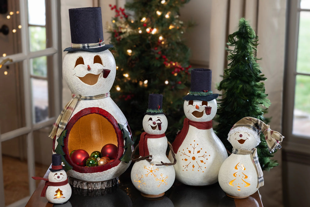 Easton Snowman Gourd and Blizzard Snowman Gourd - Available in Multiple Sizes