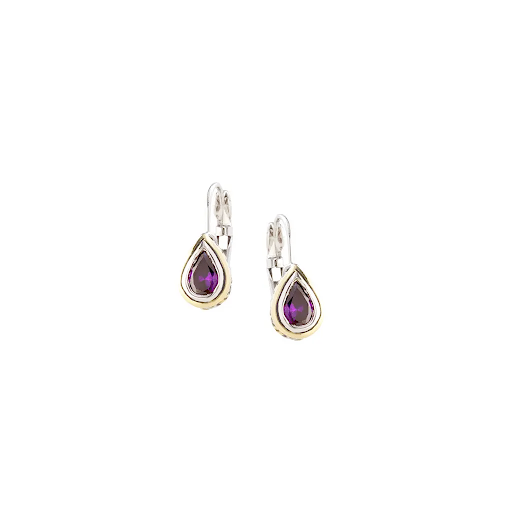 Beijos Collection - Pear Shape Bezel Set Earrings by John Medeiros