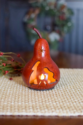 Father Christmas and Nativity Gourd - Available in Multiple Sizes