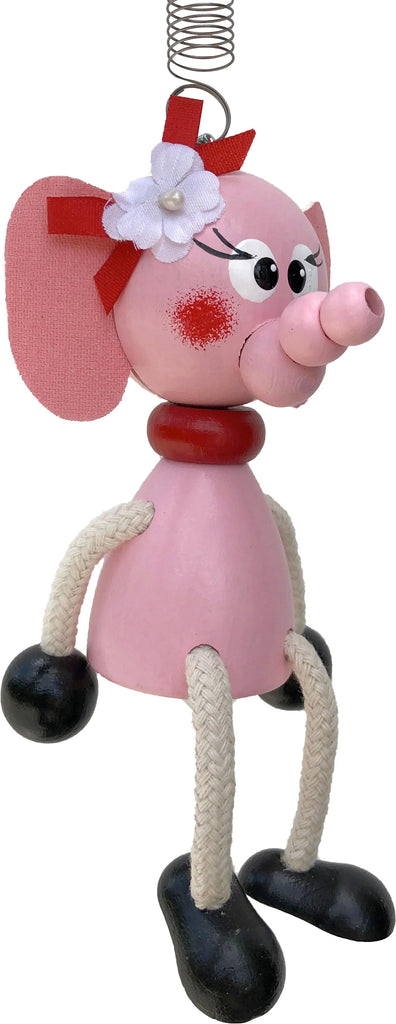 Elephant Pink Wooden Handcrafted Jumpie