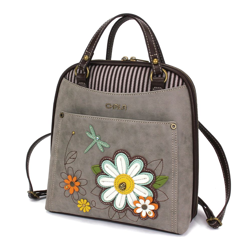 Daisy Convertible Backpack Purse in Gray by Chala