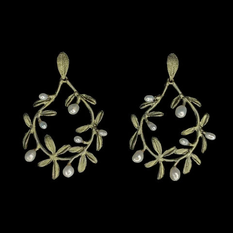 Garden Vine Post Circle Earrings by Michael Michaud