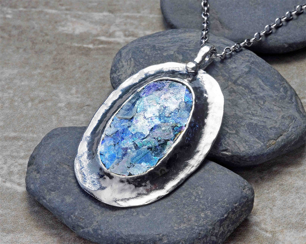 Large Oval Roman Glass Necklace