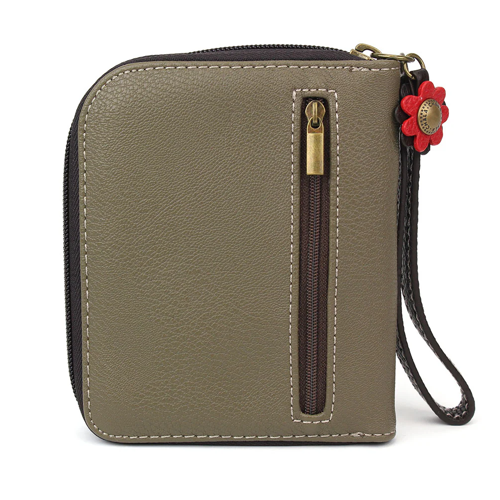 Fox Zip-Around Wallet in Olive by Chala