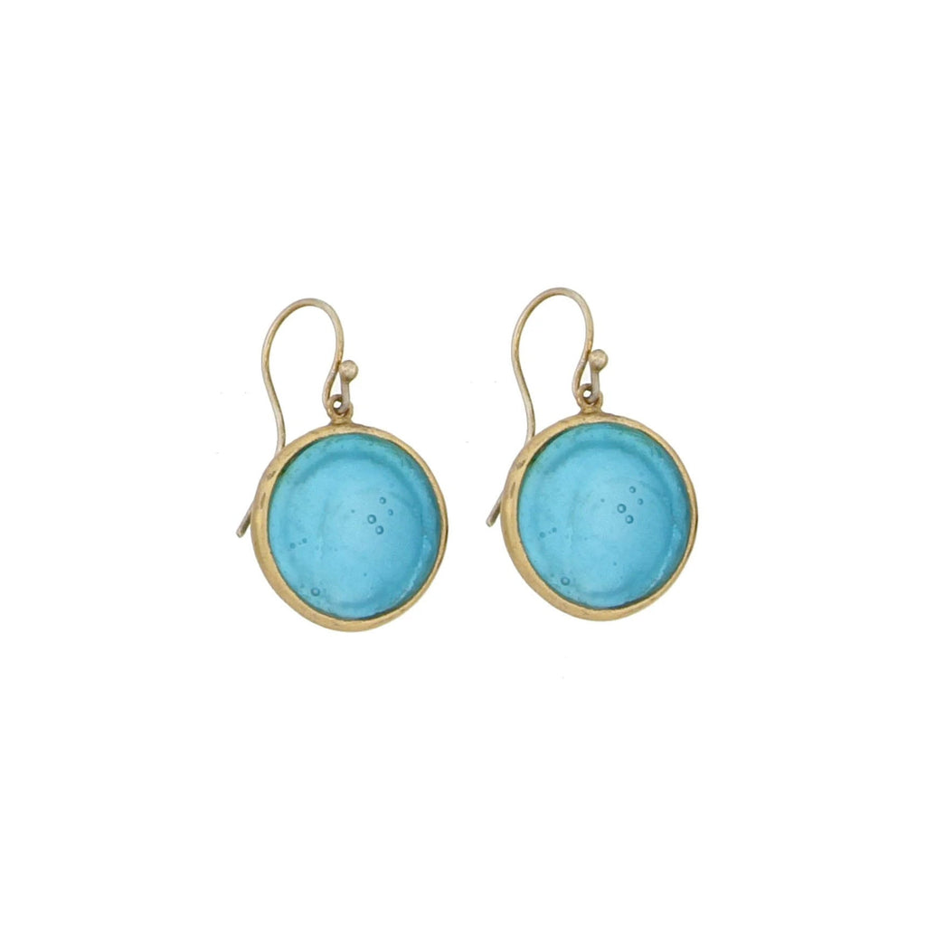 Turquoise Bubble Dainty Wire Earrings by Michael Michaud