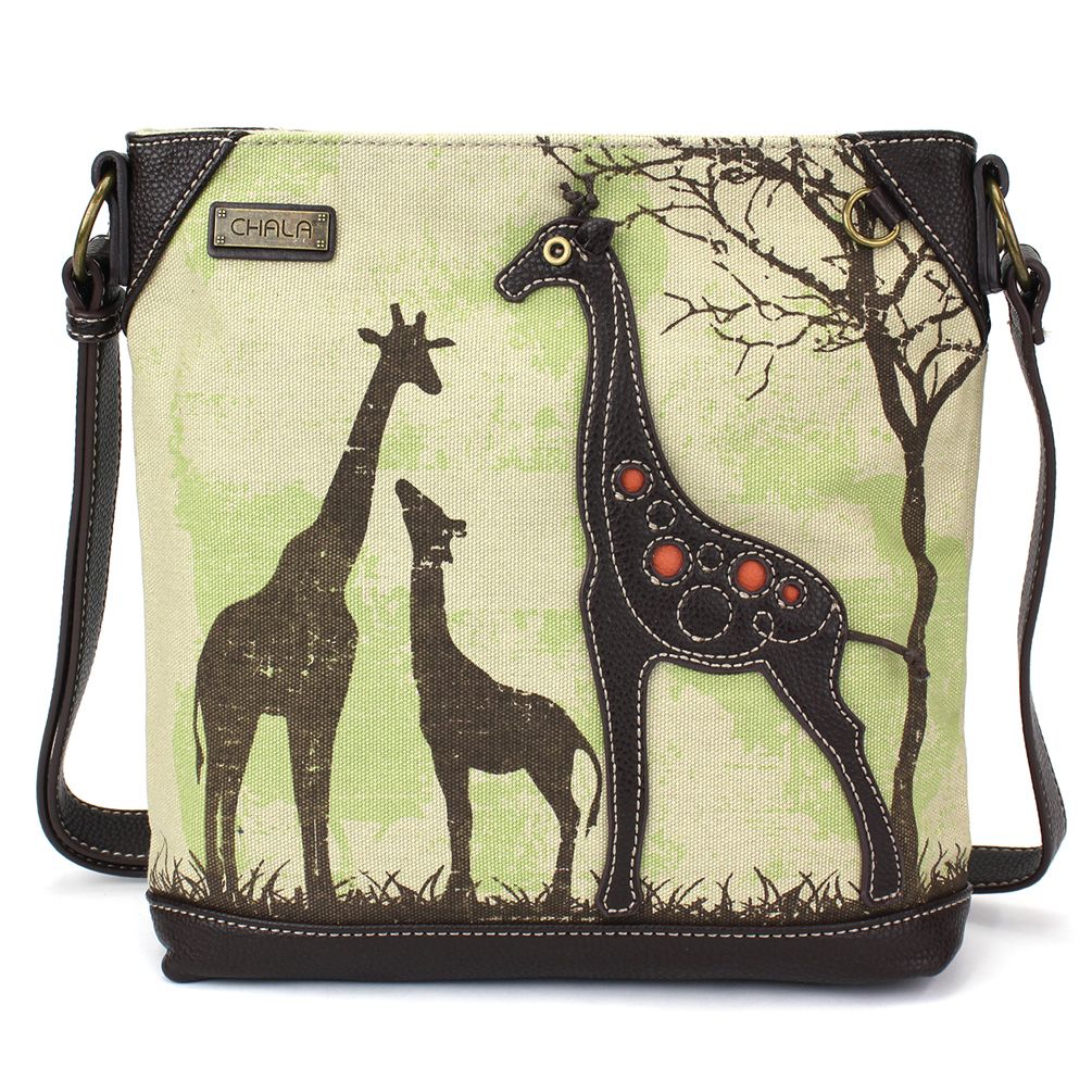 Giraffe Safari Canvas Crossbody in Sand by Chala