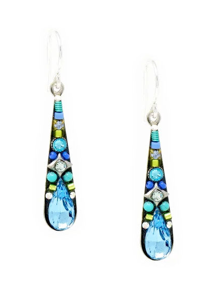 Aquamarine Camelia Medium Drop Earrings by Firefly Jewelry