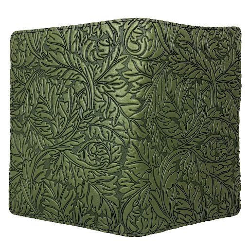 Acanthus Mini Leather Portfolio in Fern