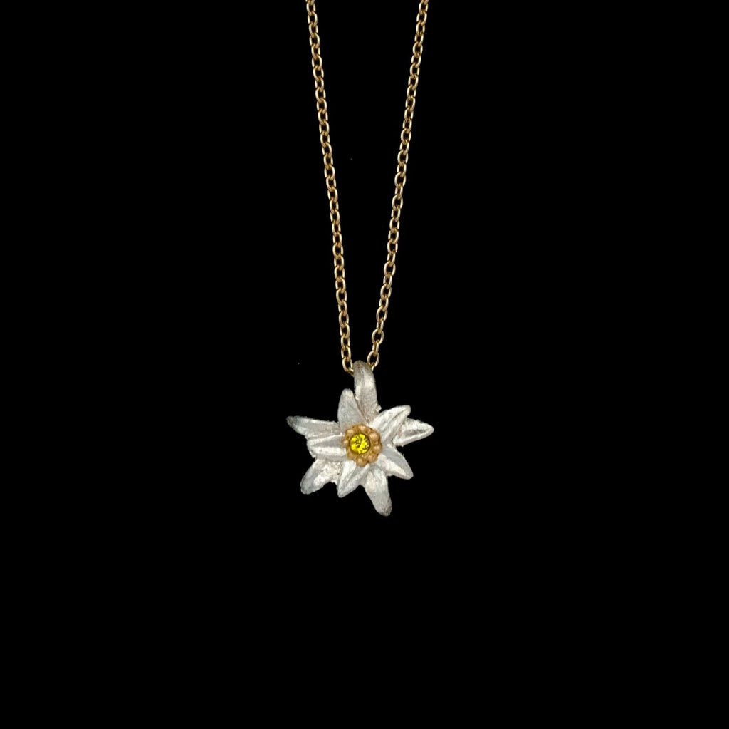 Edelweiss 16 Inch Adjustable Dangle Pendant Necklace by Michael Michaud