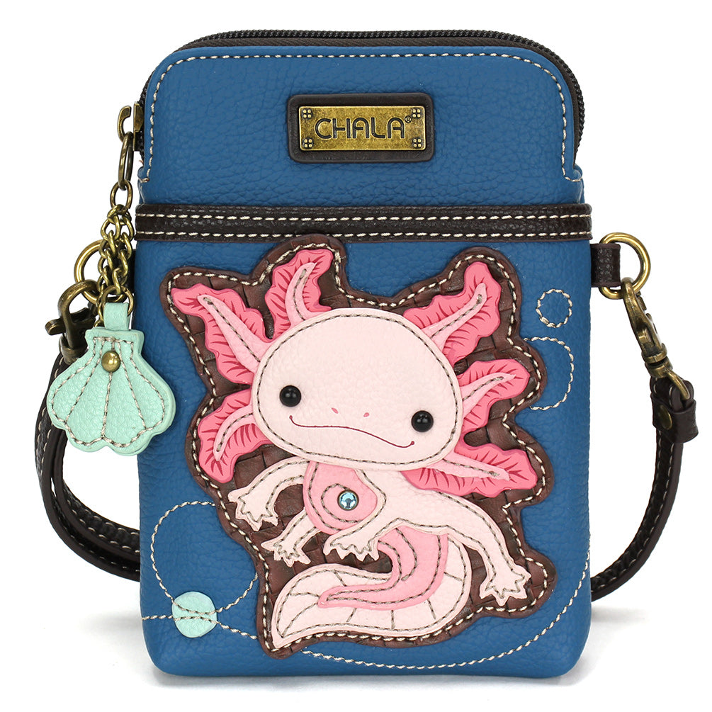 Axolotl CellPhone Crossbody in Blue by Chala