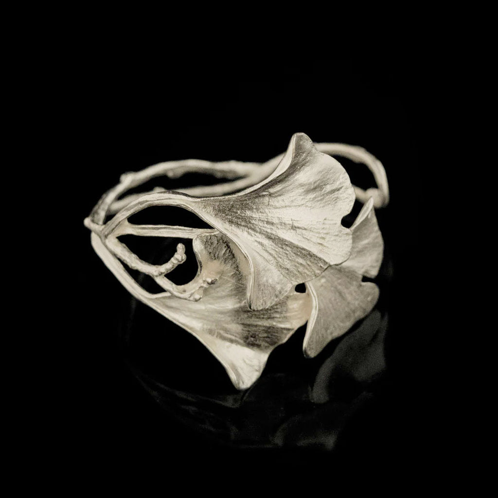 Ginkgo Sterling Silver Cuff Bracelet by Michael Michaud