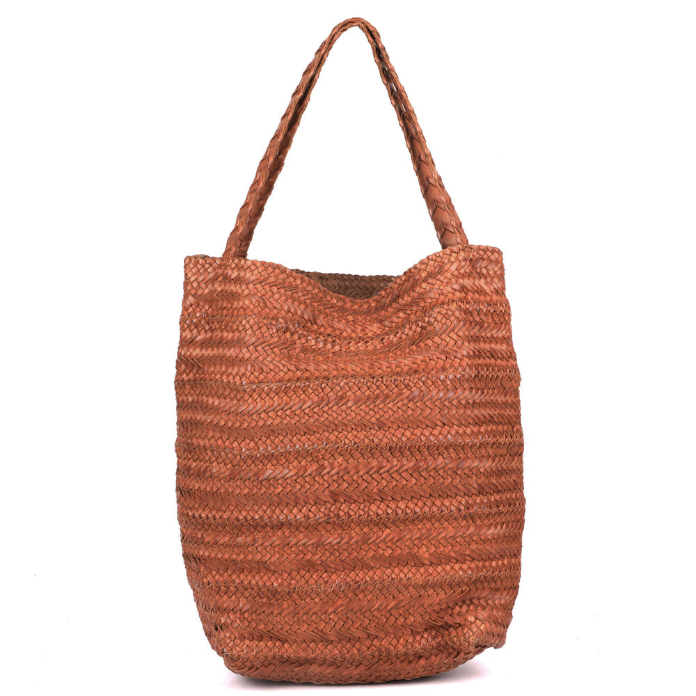 Studio Leather Tote in Saddle