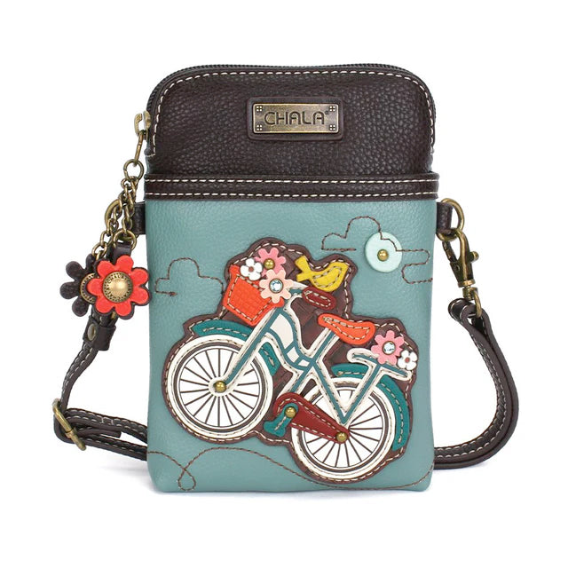 Bicycle Cellphone Crossbody in Teal