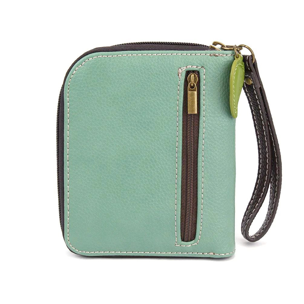 Blue Bird Zip-Around Wallet in Teal
