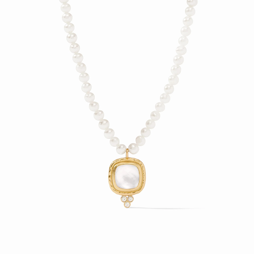 Tudor Delicate Necklace in Iridescent Clear Crystal by Julie Vos