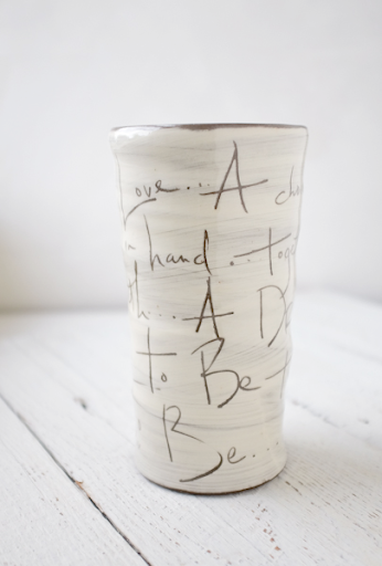 Union Poem Hand Painted Ceramic Round Vase