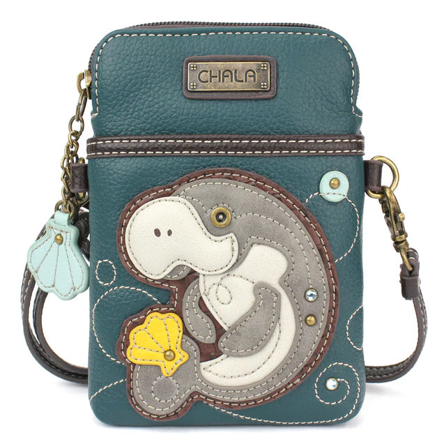 Manatee Cellphone Crossbody in Turquoise