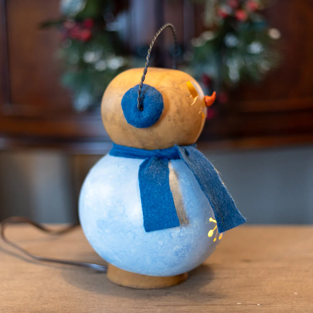 Paula Snowman Medium Lit Lady Gourd