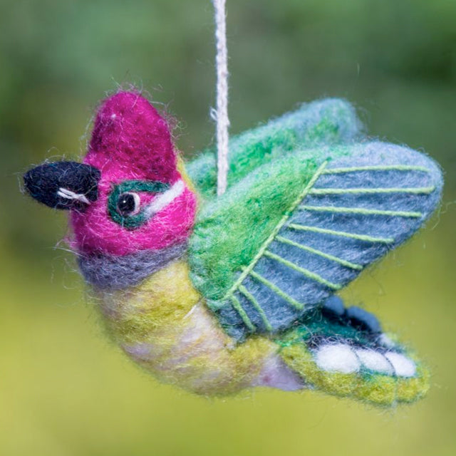 Anna's Hummingbird Wool Ornament