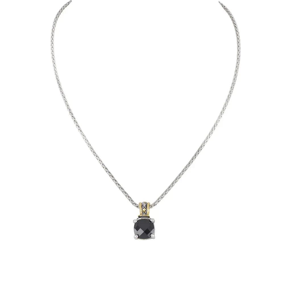Beijos Cor - Black Cushion Cut Pendant Necklace by John Medeiros