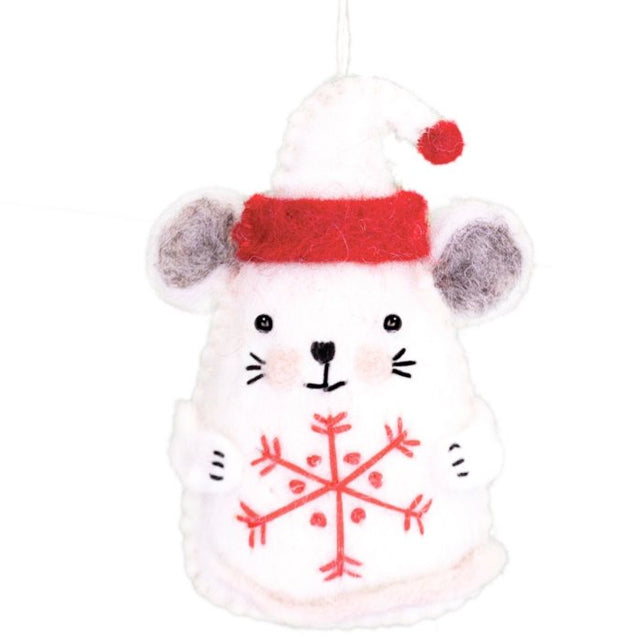 Snowflake Mouse Wool Ornament